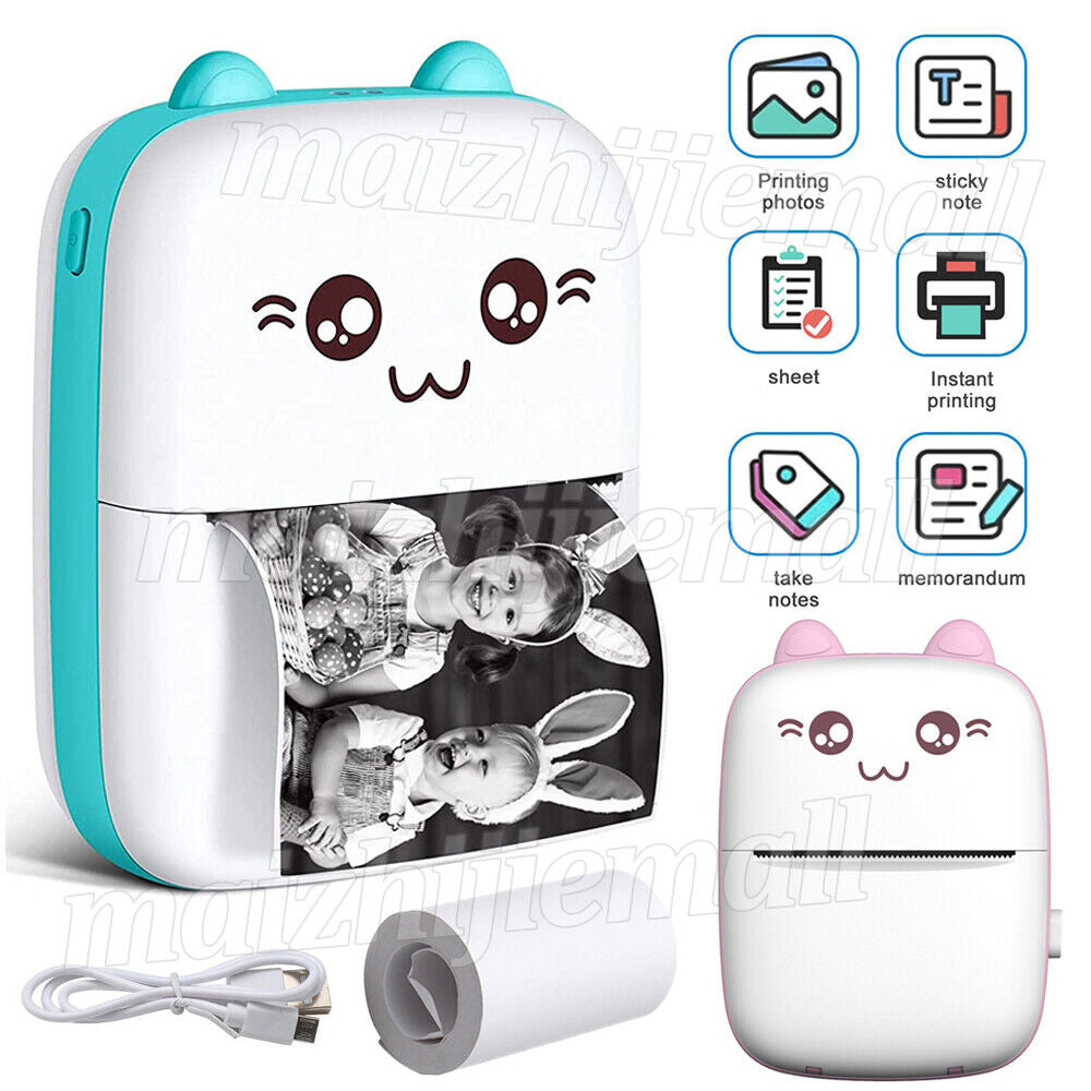 Portable Mini Pocket Thermal Printer Wireless Bluetooth Photo Inkless Printing