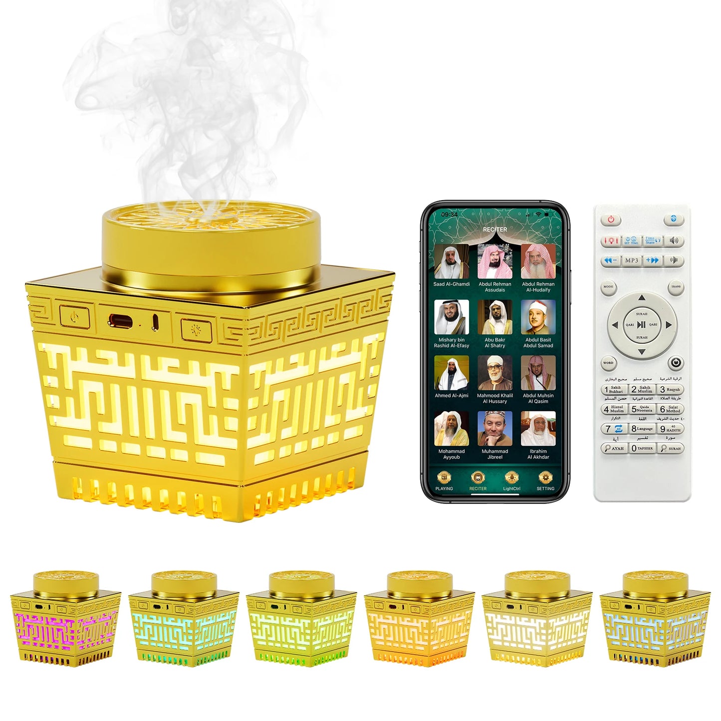 New  Wireless Bluetooth Coran Speaker APP Remote Control Portable LED Light Muslim Prayer Islam Gift Lamp