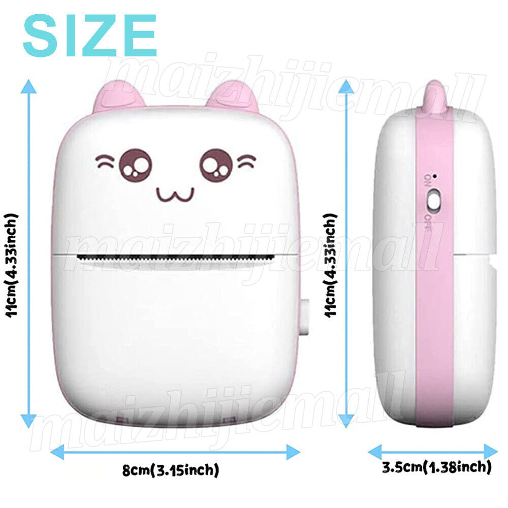 Portable Mini Pocket Thermal Printer Wireless Bluetooth Photo Inkless Printing