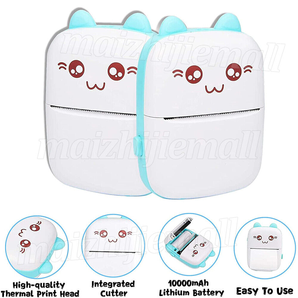 Portable Mini Pocket Thermal Printer Wireless Bluetooth Photo Inkless Printing