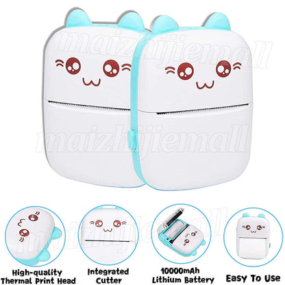 Portable Mini Pocket Thermal Printer Wireless Bluetooth Photo Inkless Printing