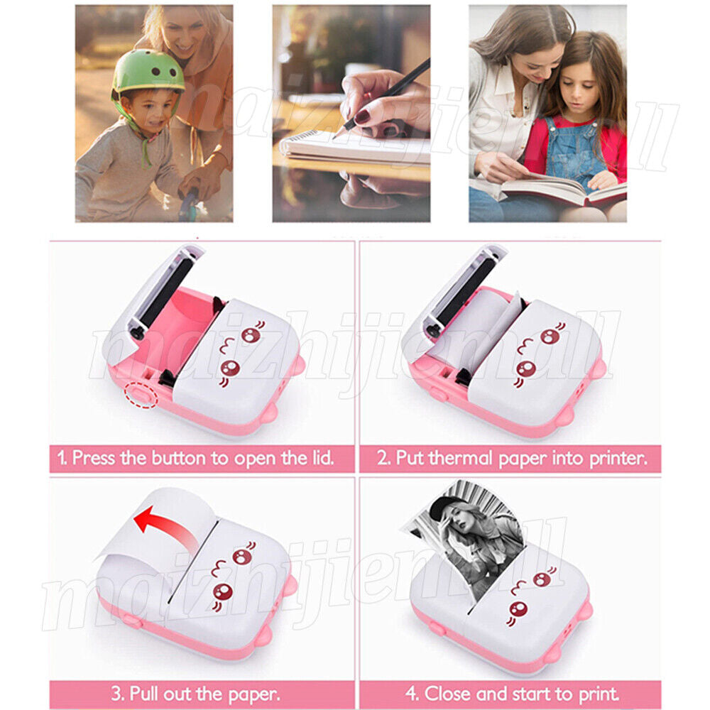Portable Mini Pocket Thermal Printer Wireless Bluetooth Photo Inkless Printing
